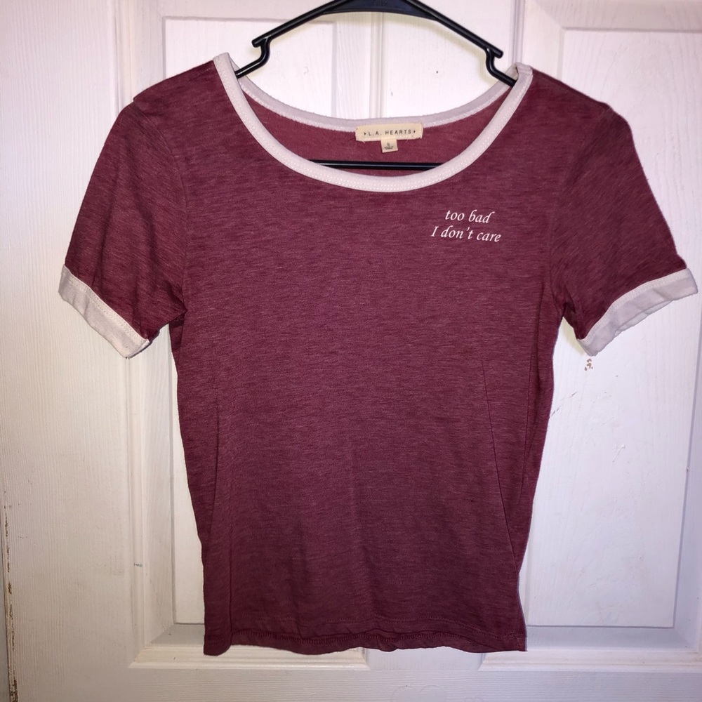 LA Hearts Contrast Print Crop Top